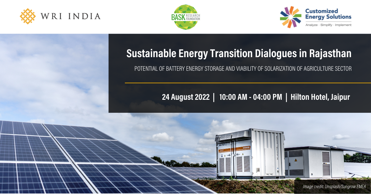 Sustainable Energy Transition Dialogues In Rajasthan | Potential Of ...